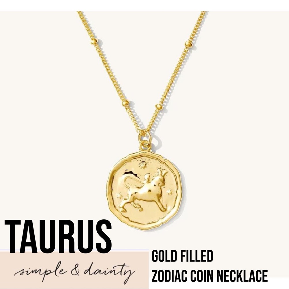 Simple & Dainty Taurus Zodiac Gold Necklace